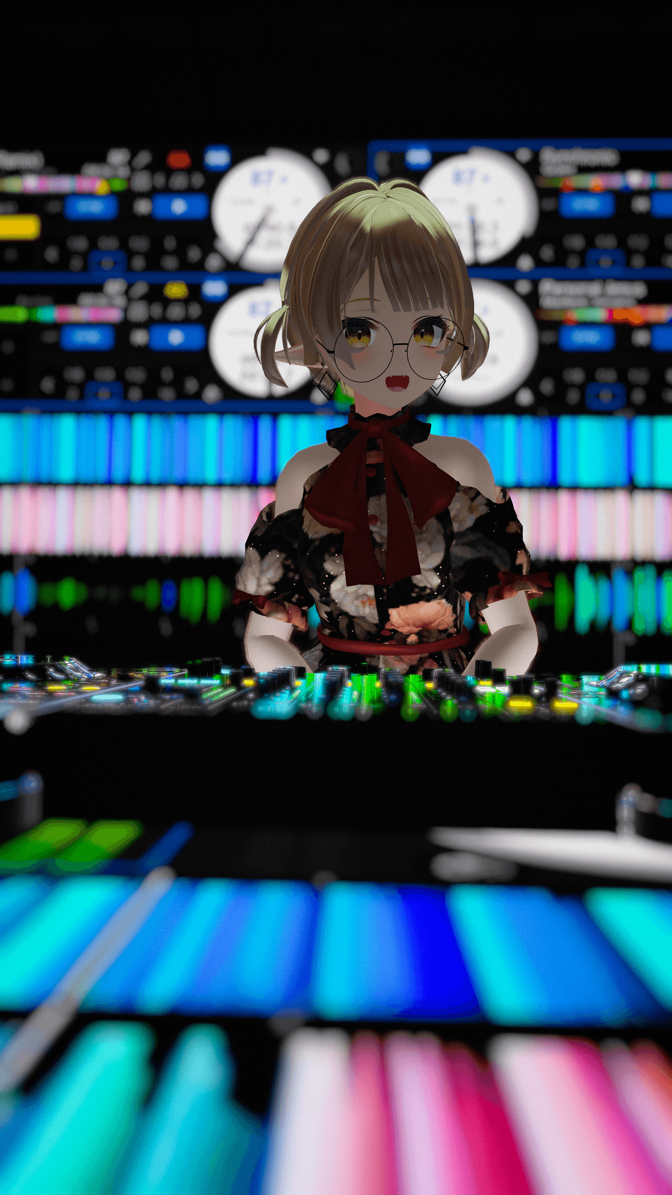 kohada DJing neon